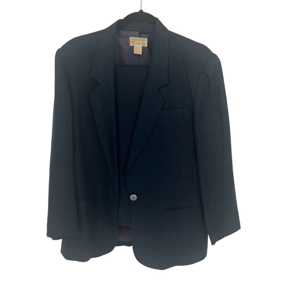 Vintage Brooks Brothers Women’s 2 Piece Suit - Navy Irish Linen - Size 8